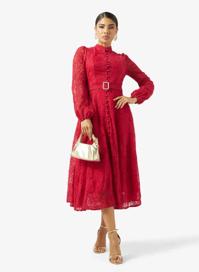 Lace A-line Dress – image 4