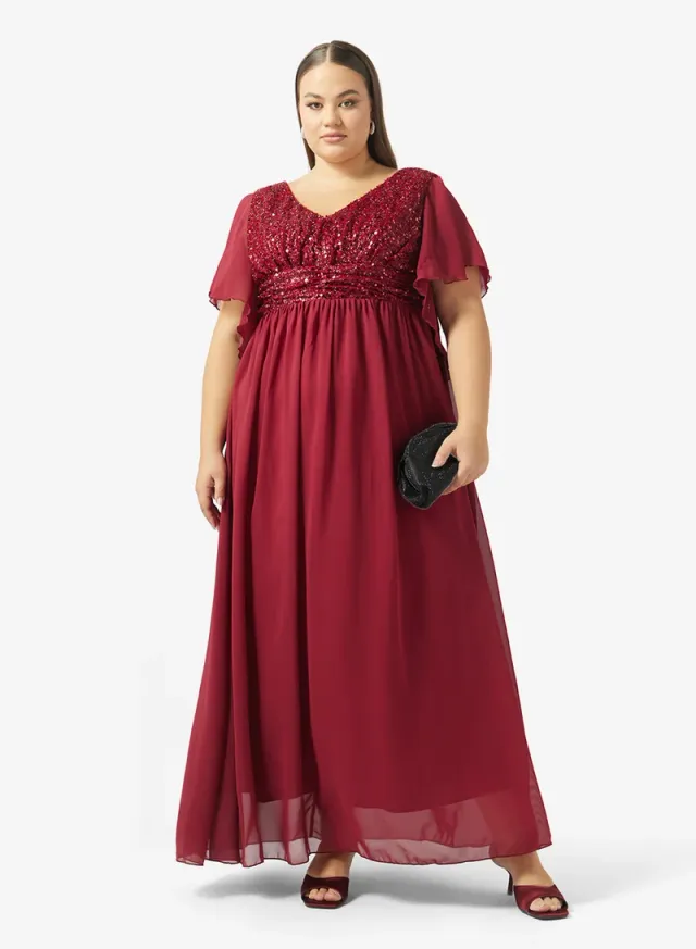 Plus Size Shimmer Bodice A-line Dress – image 4