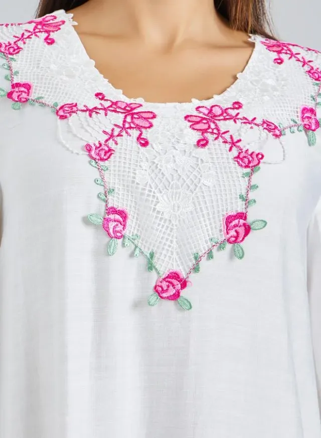 Embroidered Jalabiya White – image 4