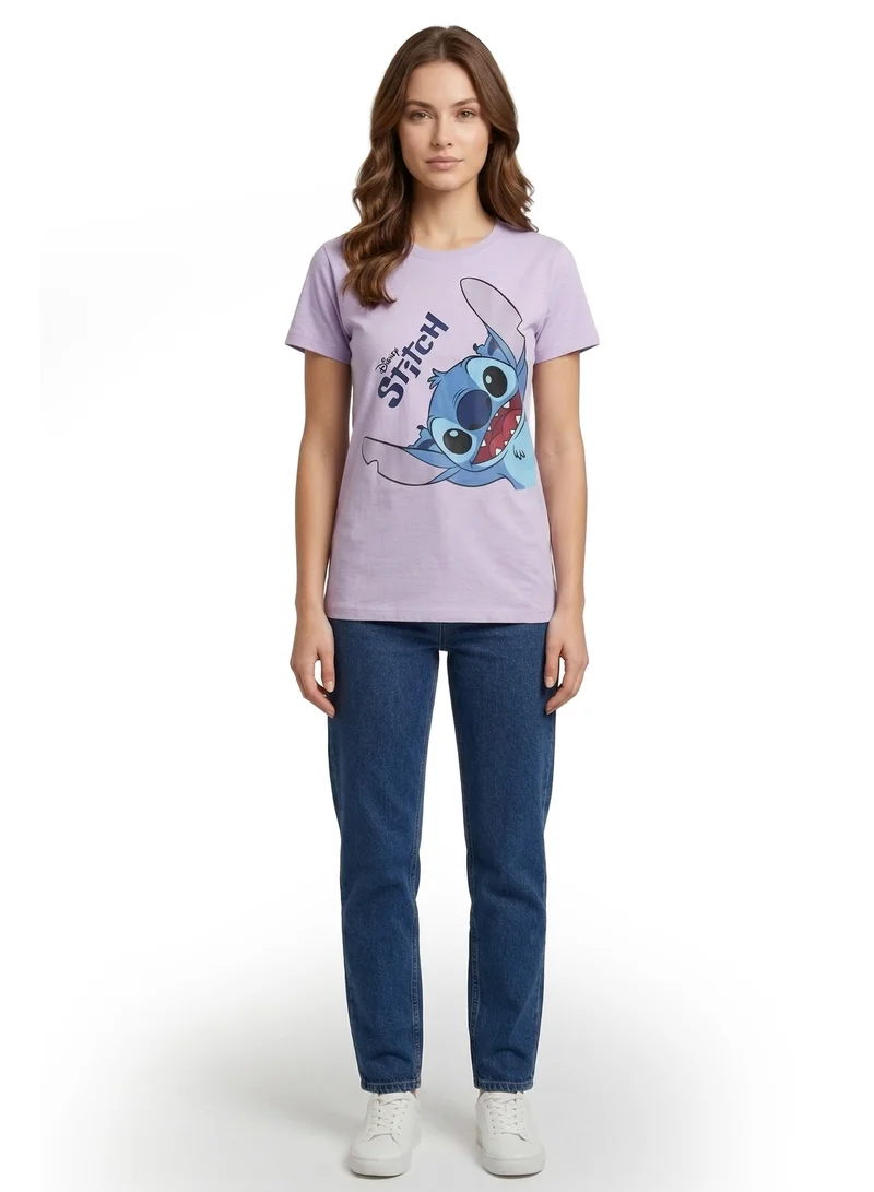 تي شيرت نسائي Disney Stitch لافندر