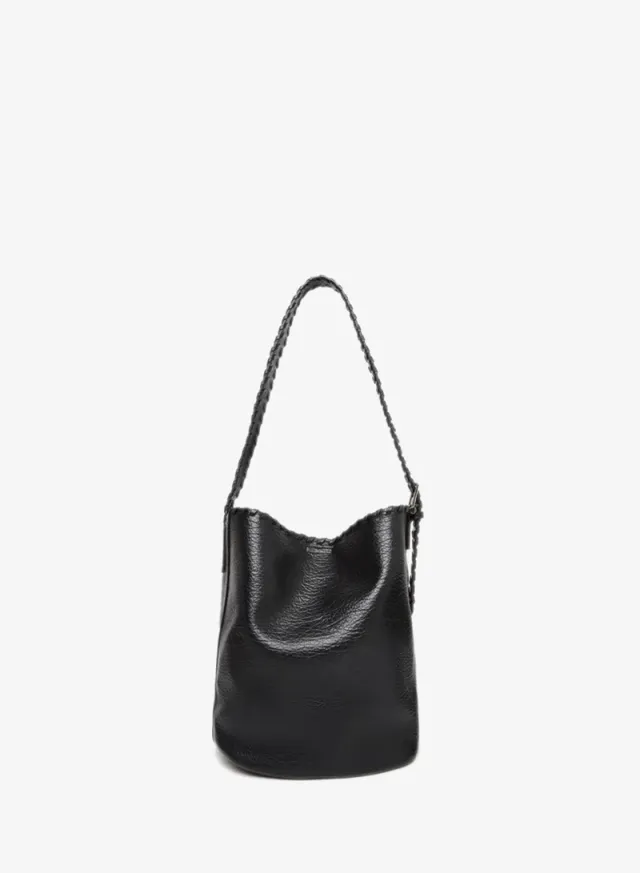Braided Strap Shoulder Bag with Pouch Black – image 3