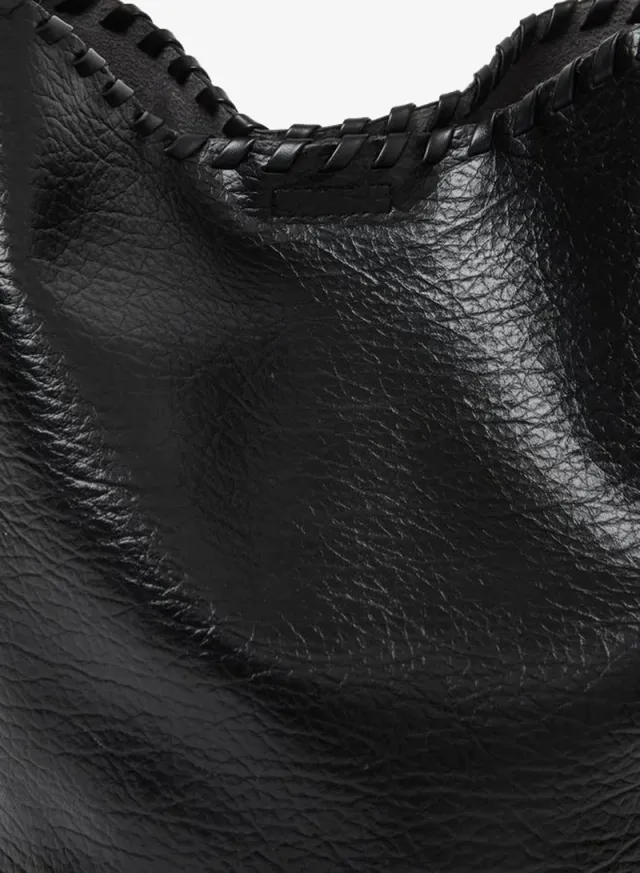 Braided Strap Shoulder Bag with Pouch Black – image 4