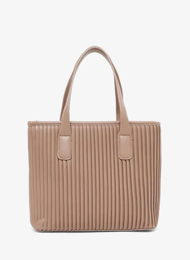 Pleated Tote Bag Khaki
