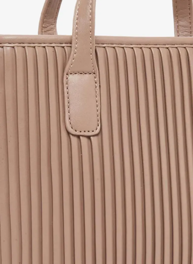Pleated Tote Bag Khaki – image 2