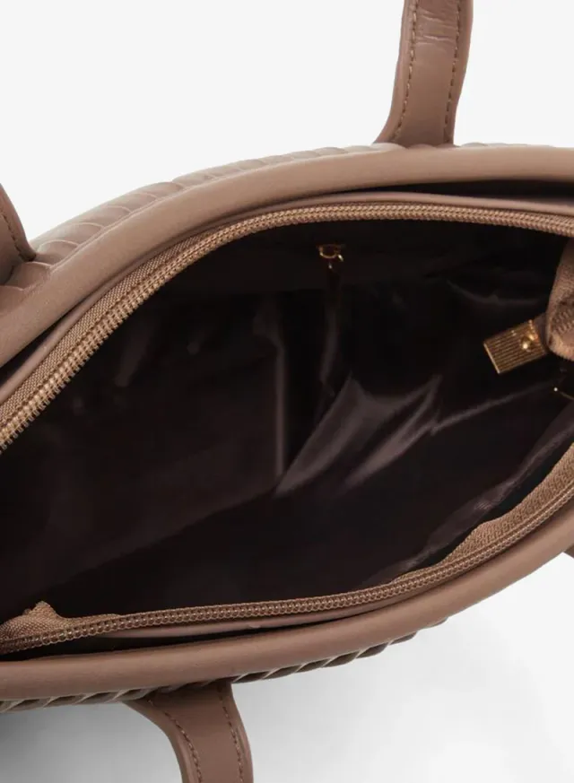 Pleated Tote Bag Khaki – image 3