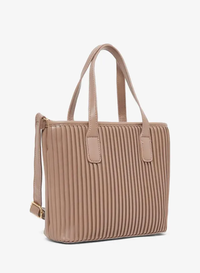 Pleated Tote Bag Khaki – image 4