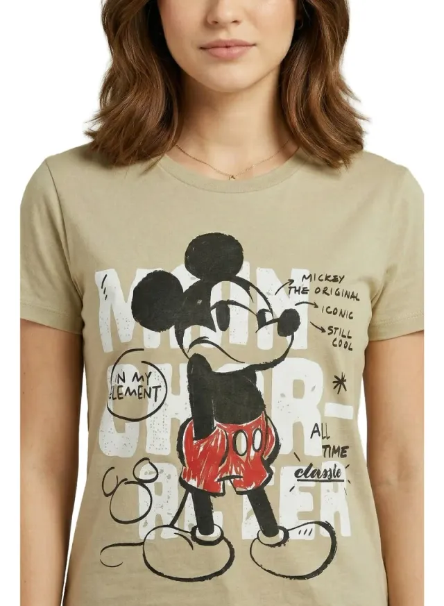 تي شيرت نسائي كلاسيكي برسمة Mickey – صورة 3