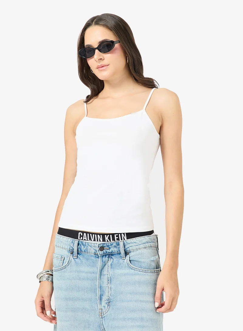 Slim Scoop Neck Logo Patch Cami