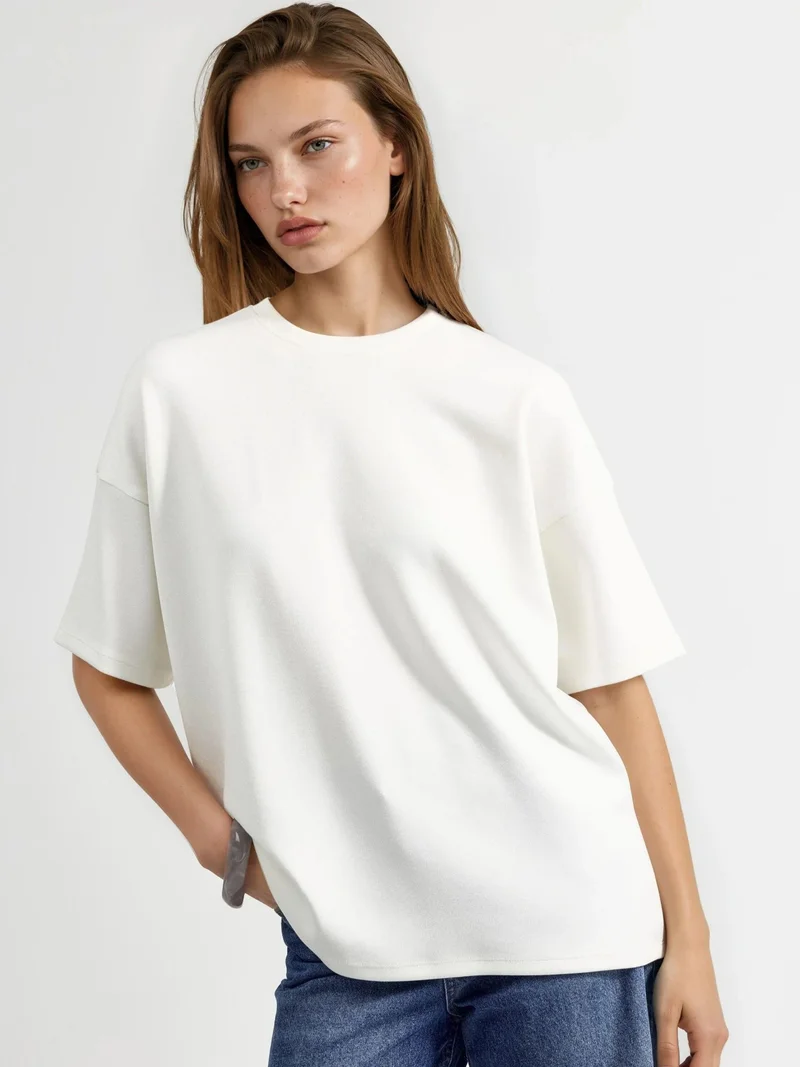 Oversized Modal Crew Neck T-Shirt