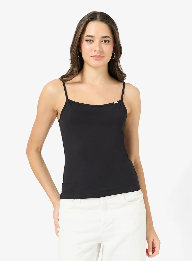 Logo Patch Scoop Neck Slim Cami