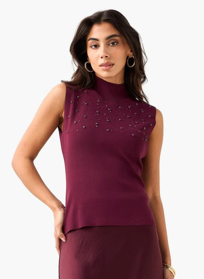 Iconic Embellished Sleeveless Top