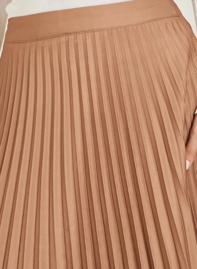 Pleated Maxi Skirt Brown – image 3