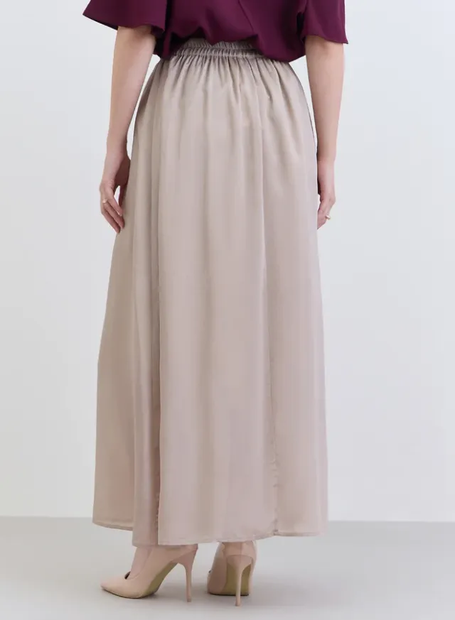 A-Line Maxi Skirt Beige – image 5