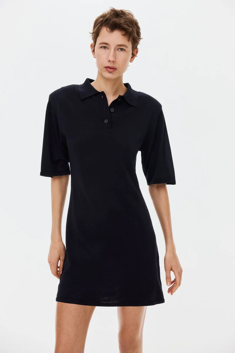 Fine-Knit Polo Dress