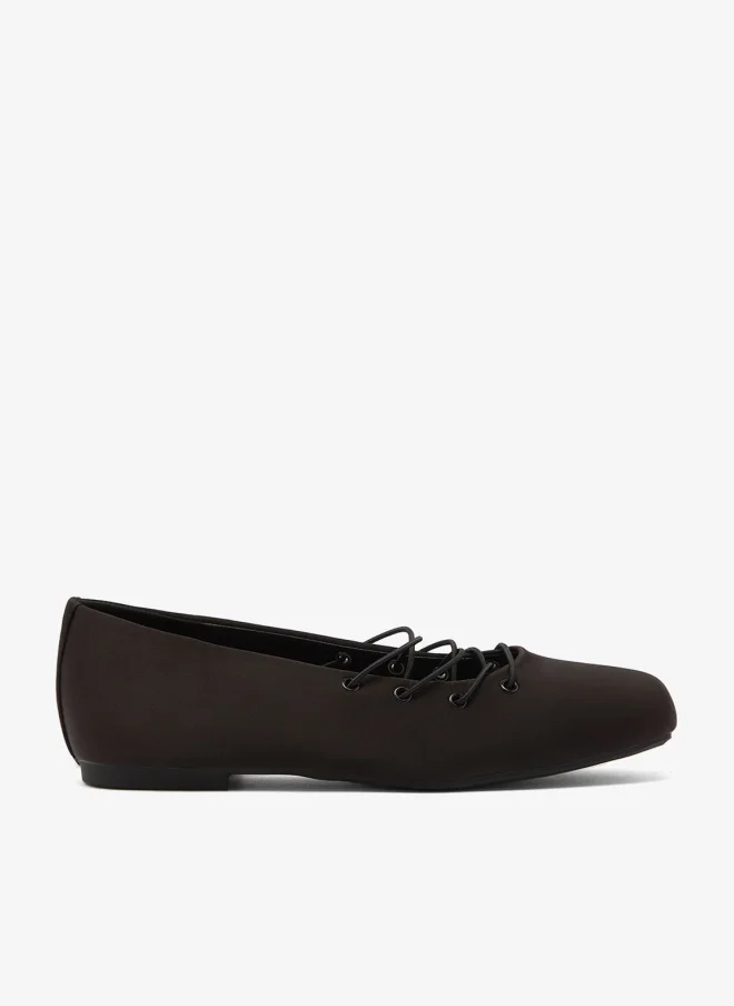 Satin Lace Ballet Flats