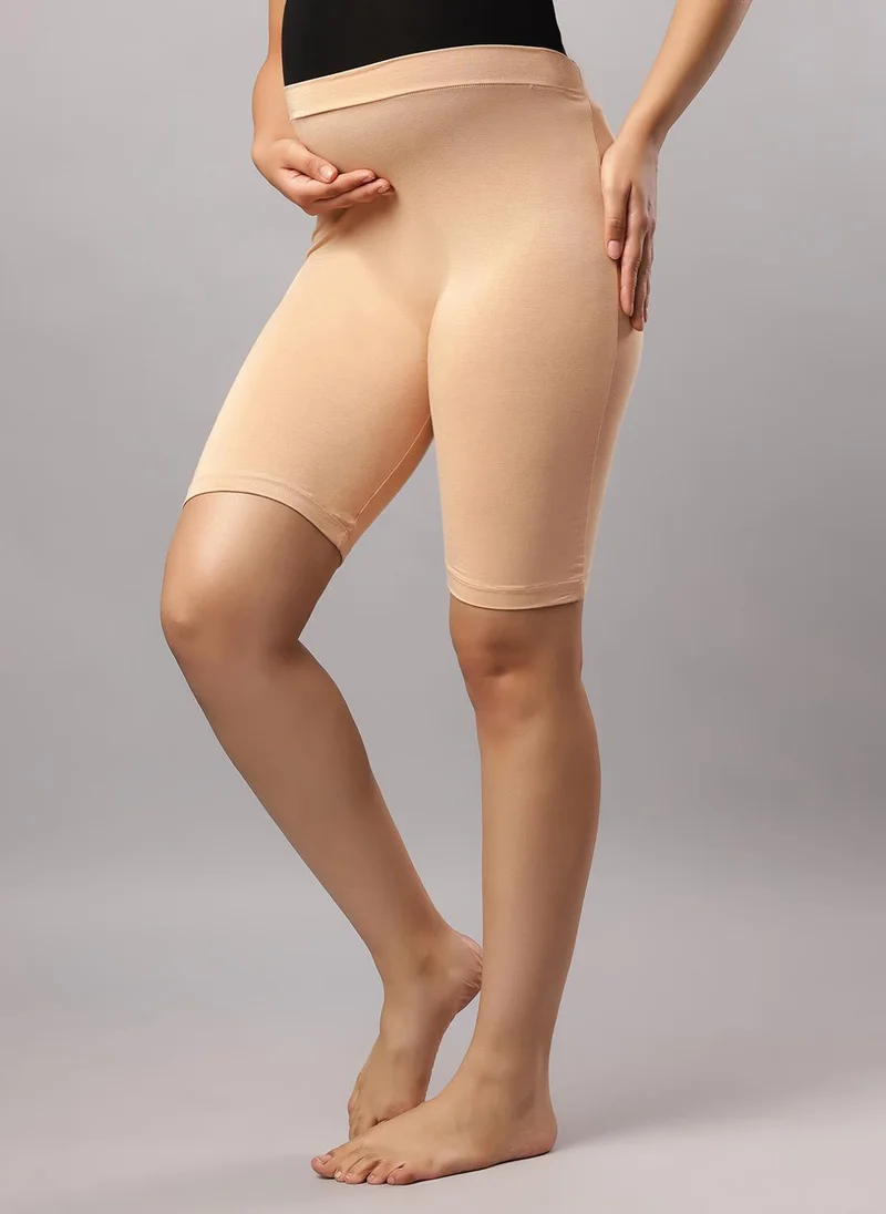 طقم تامي (Tummy) مكون من سترة رضاعة وشورت حمل بخصر عالي - لون بيج