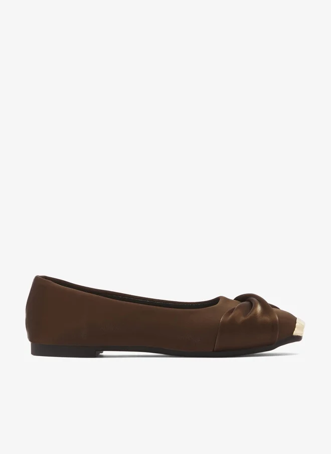 Velvet Ballet Flats Gold Detail