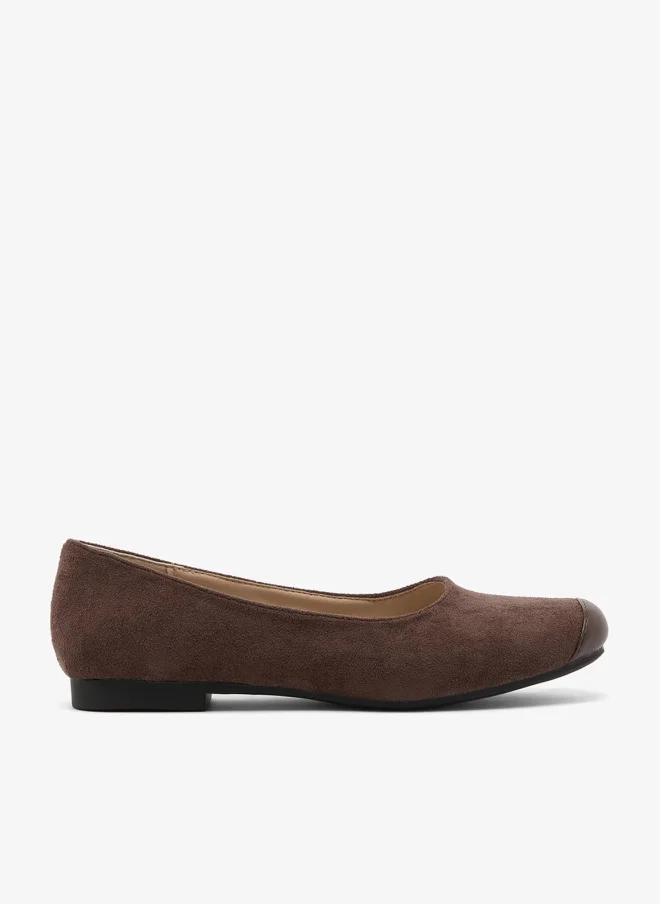Suede Ballet Flats Two Tone