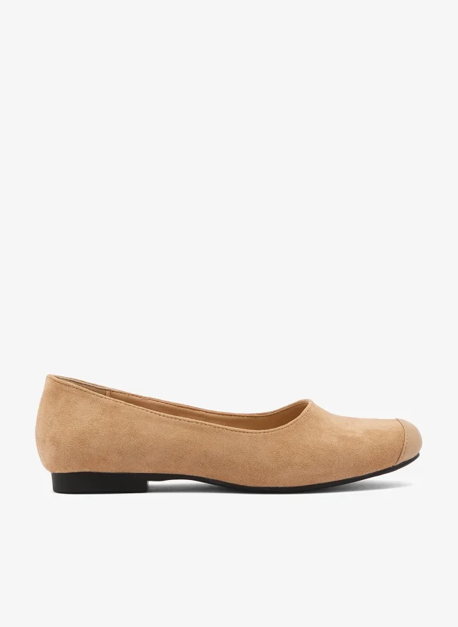 Suede Ballet Flats Two Tone