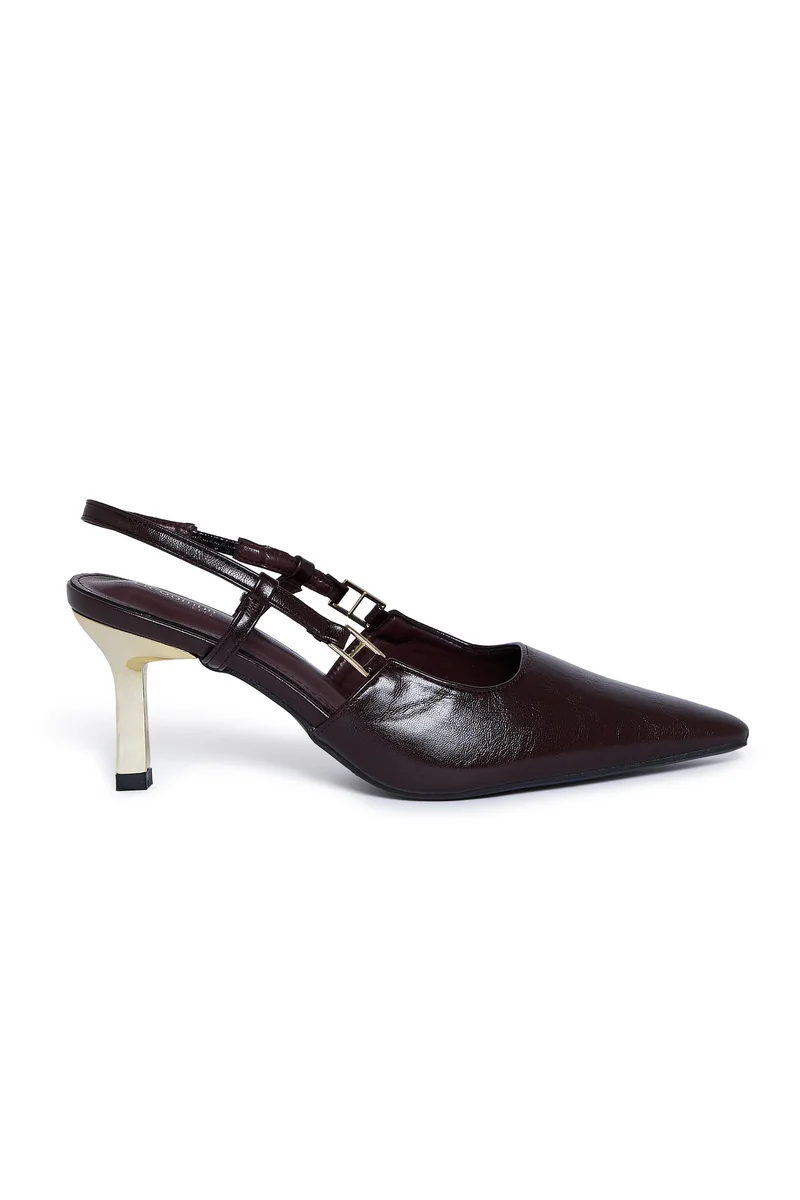 Geoomnii Women's Backless Slip-On Mid Heel Mules