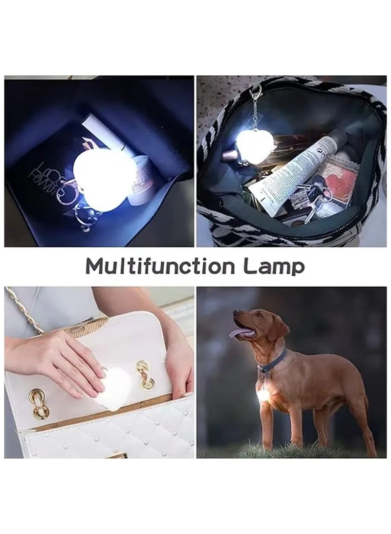 Heart Shaped Automatic LED Purse Light Keychain, Women's - White