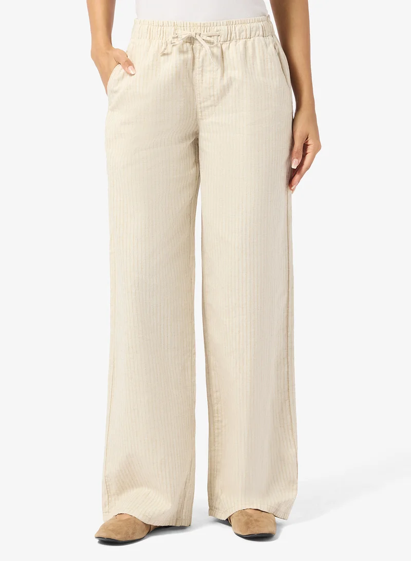 Women's Linen Blend Stripes Pants