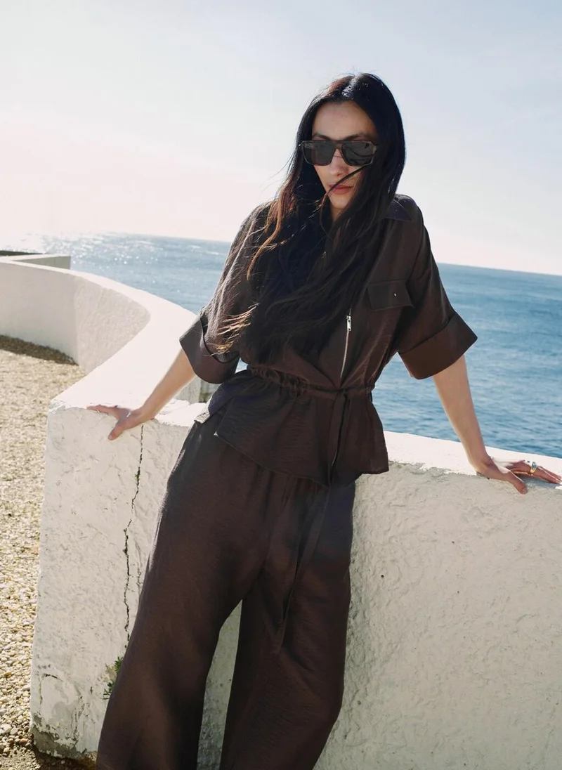 Linen Belted Blouse
