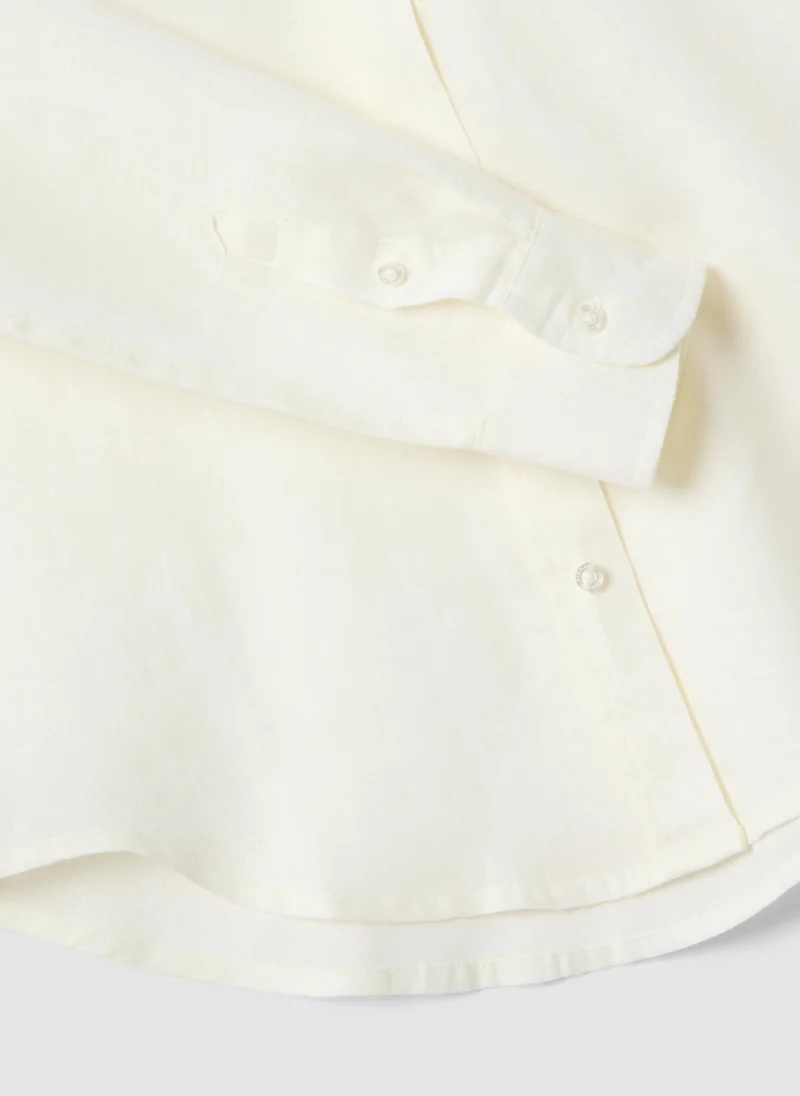 OVS Regular Fit Linen Shirt Pure White
