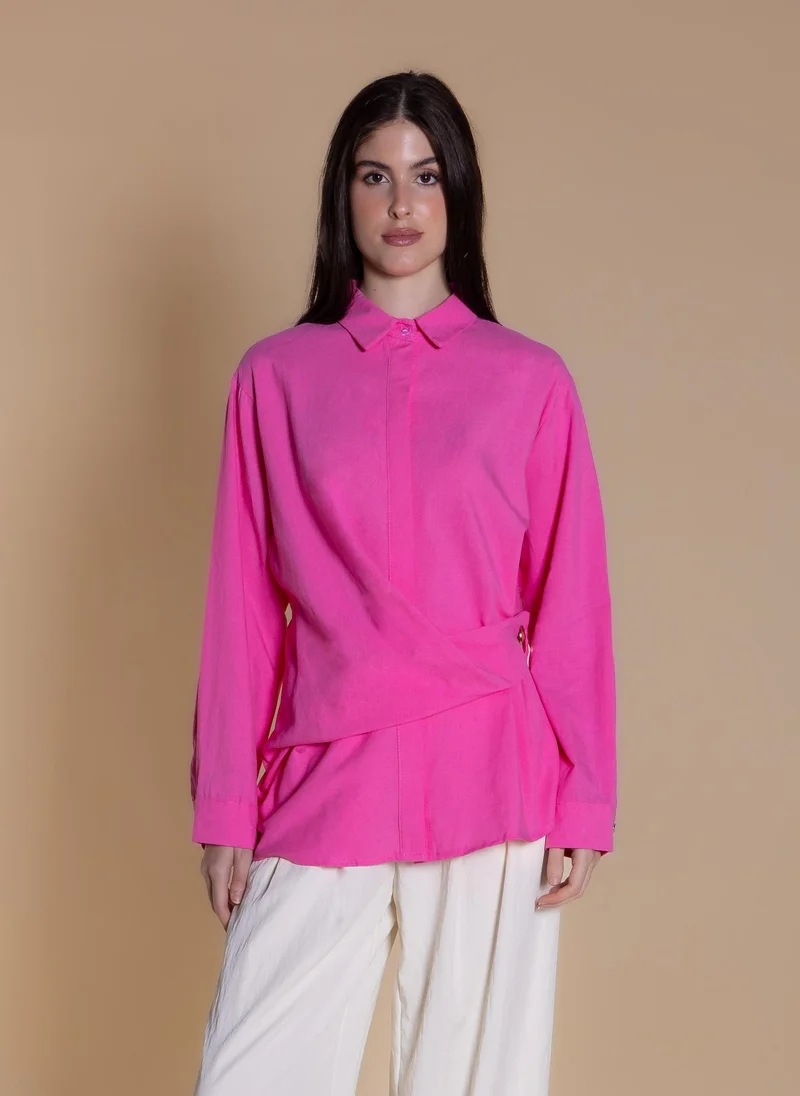 Wrapped Linen Blend Shirt