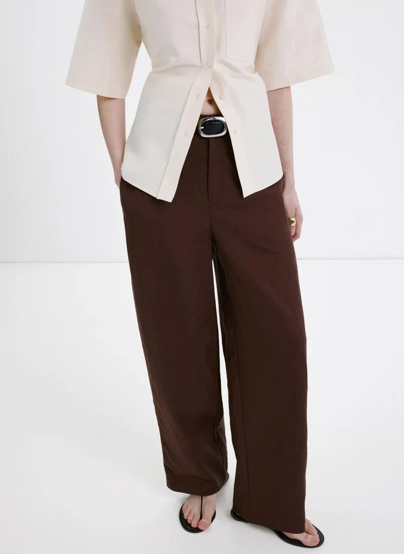 Linen High-Waist Trousers