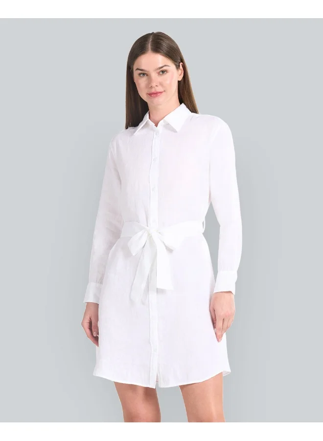 Linen Shirtdress White