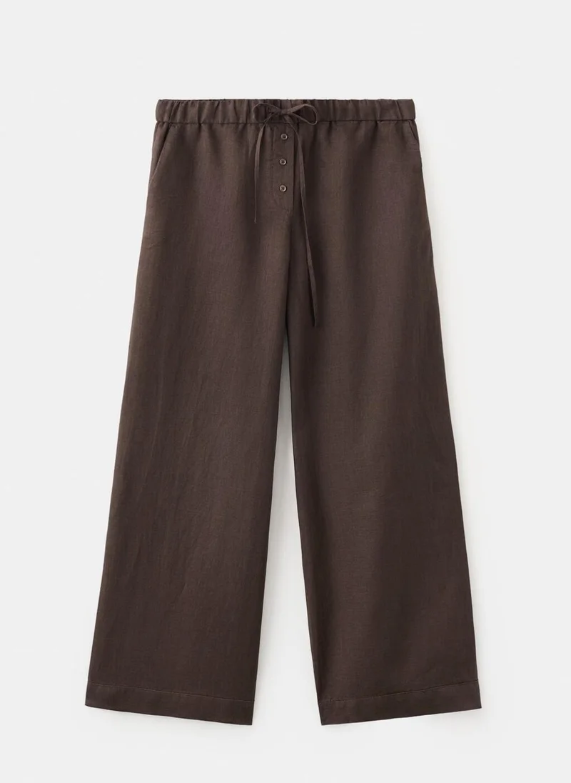 Linen Pants with Buttons
