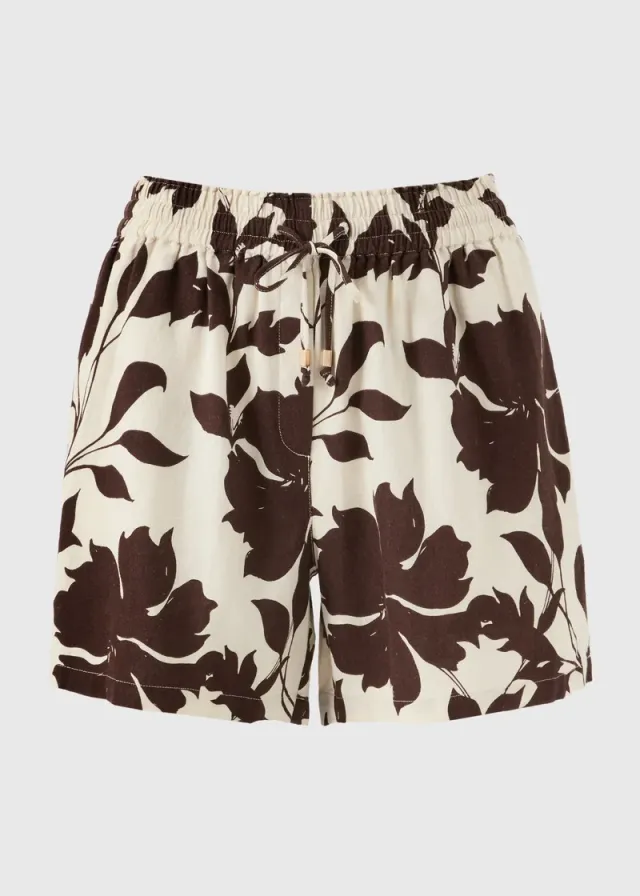 Chocolate Brown Floral Linen Co-Ord Romper – image 4