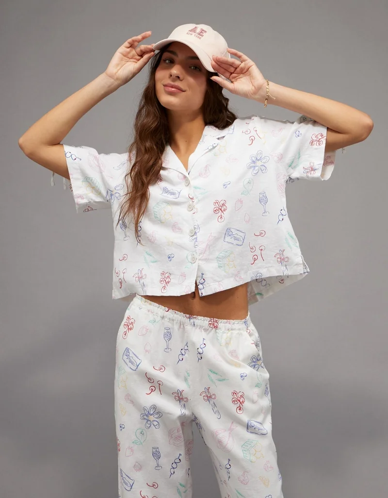 AE Linen-Blend Button-Up Shirt