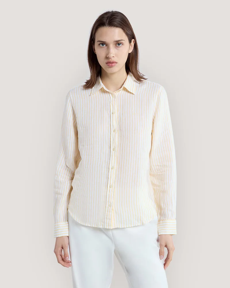 Gant Regular Fit Striped Linen Shirt