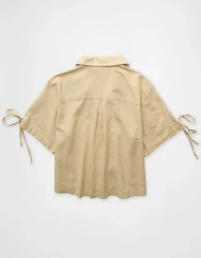 AE Linen-Blend Button-Up Shirt – image 4