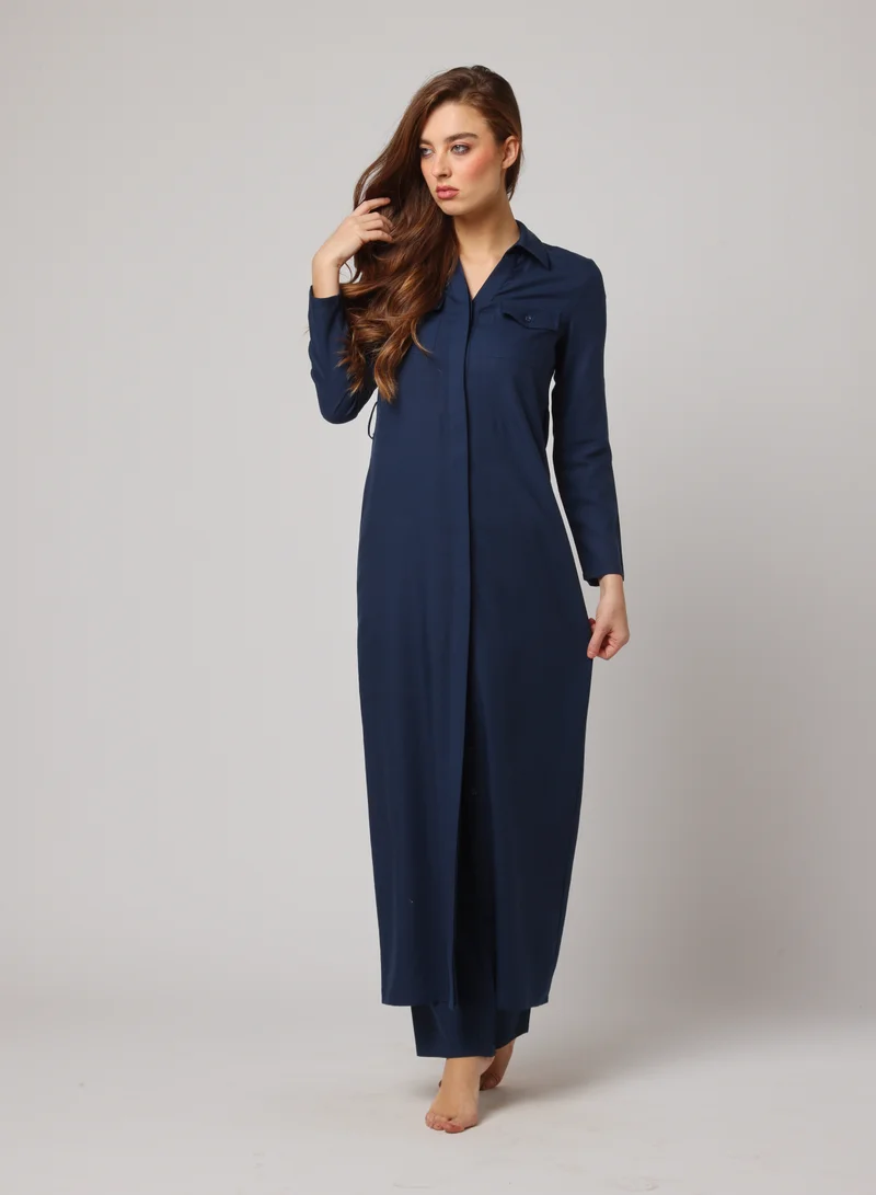 High-Rise Linen Blend Trousers