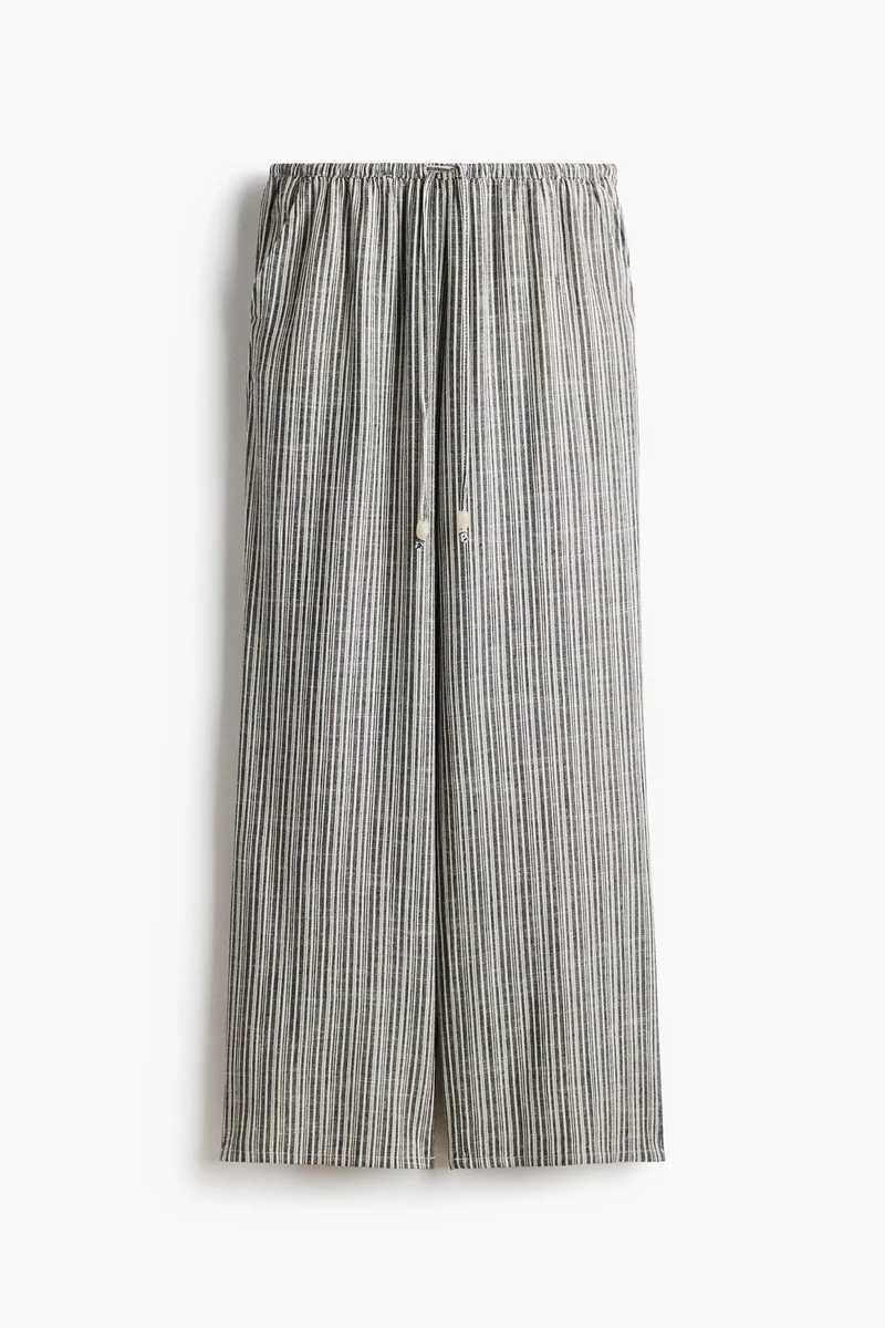 Linen Blend Drawstring Trousers