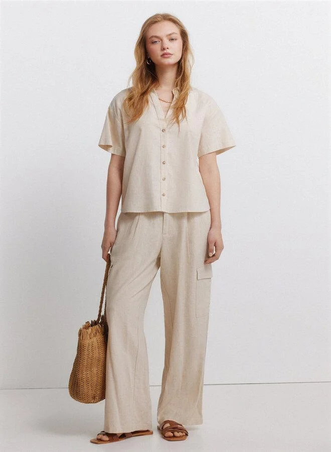 Linen Cargo Trousers