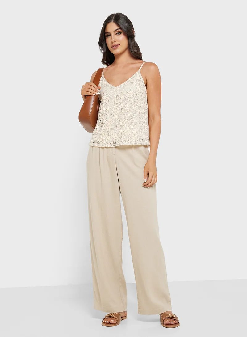 Vmmindy Mid Waist Linen Dad Pant