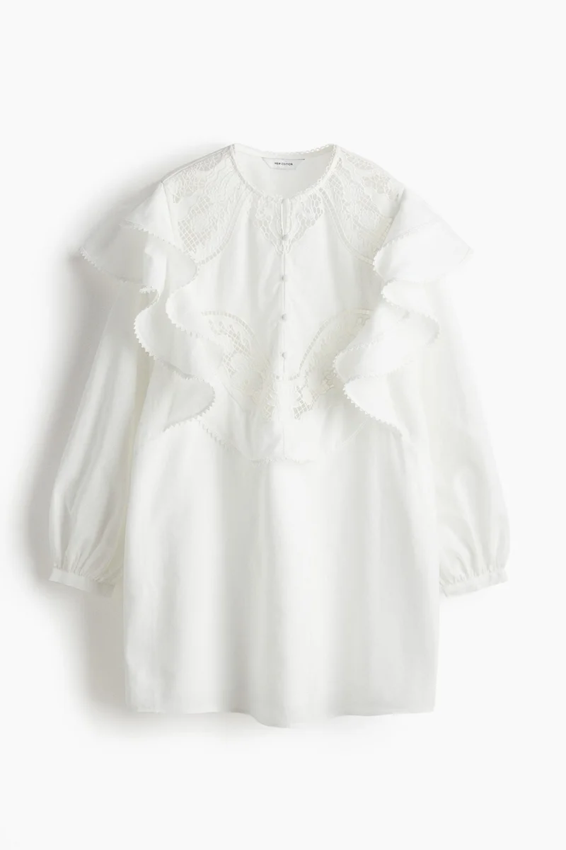 Linen Blend Tunic Dress
