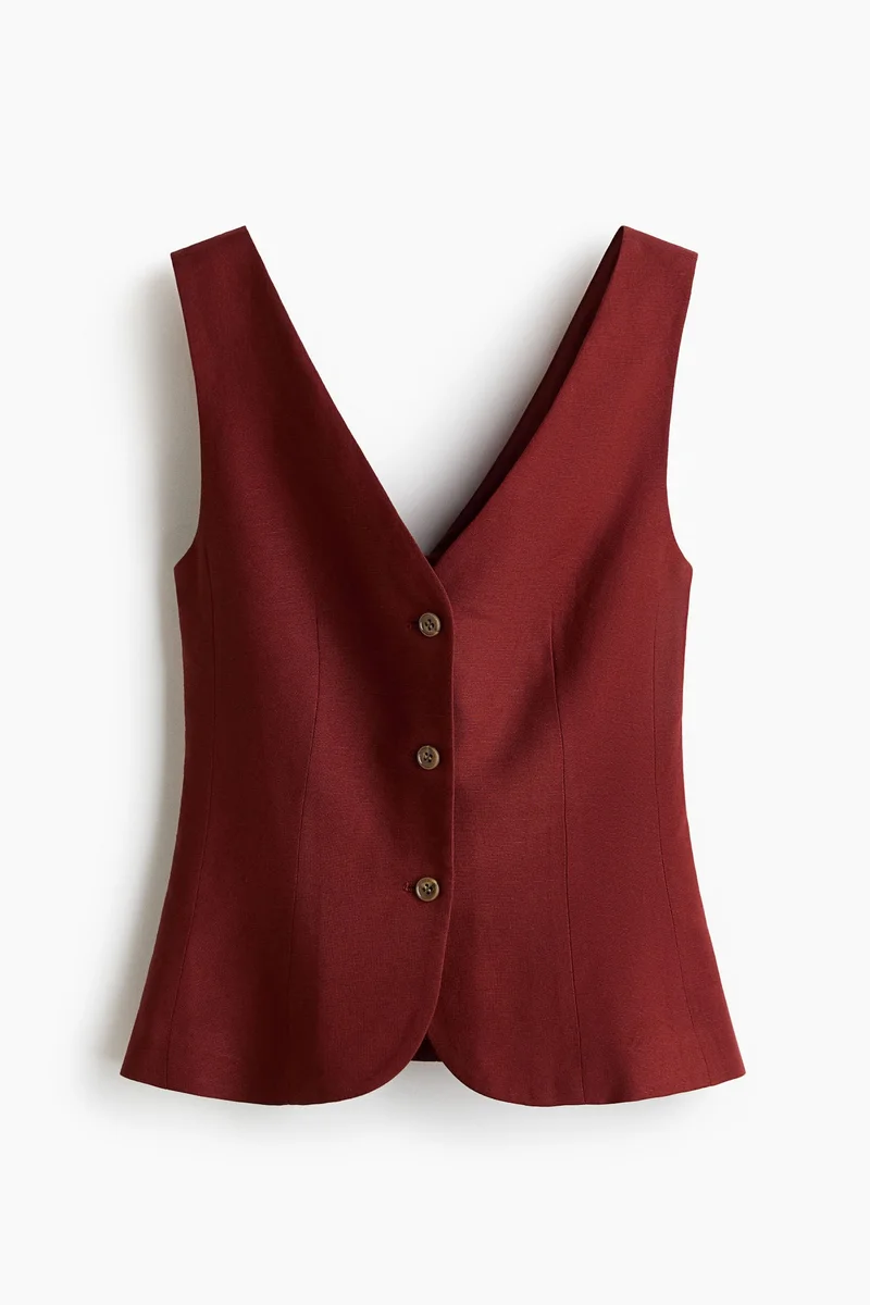 Linen Blend Waistcoat