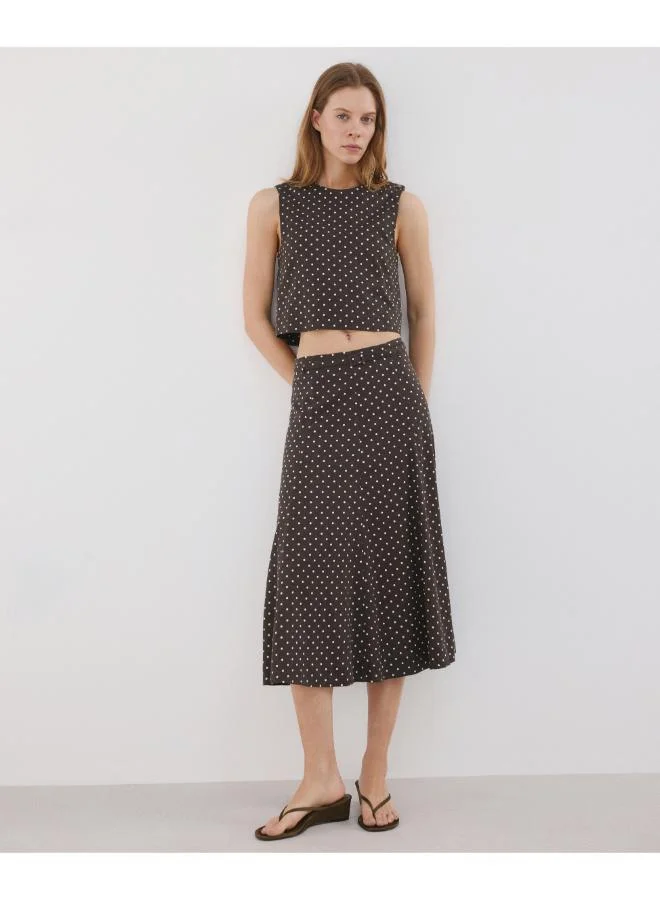 Linen polka dot top