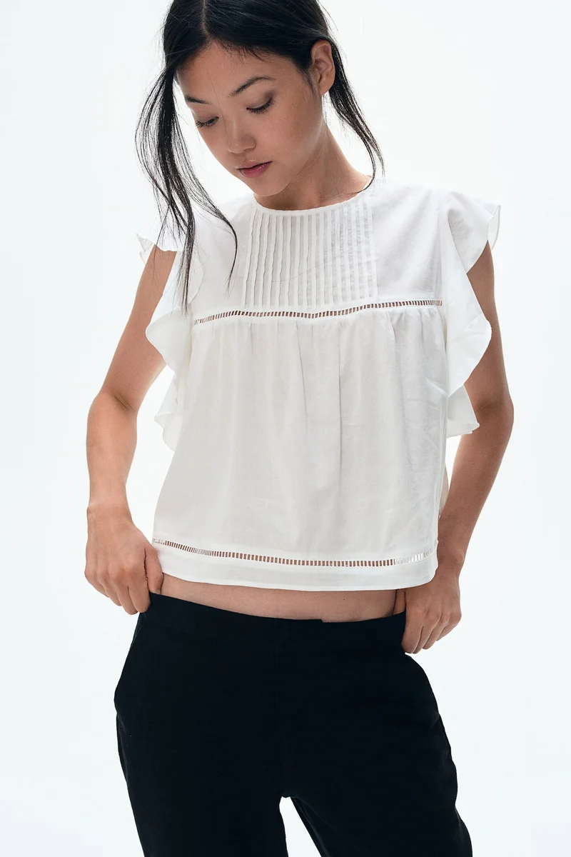 Linen Blend Tailored Trousers