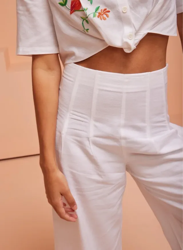 Linen High Waist Wide Leg Trousers – image 6