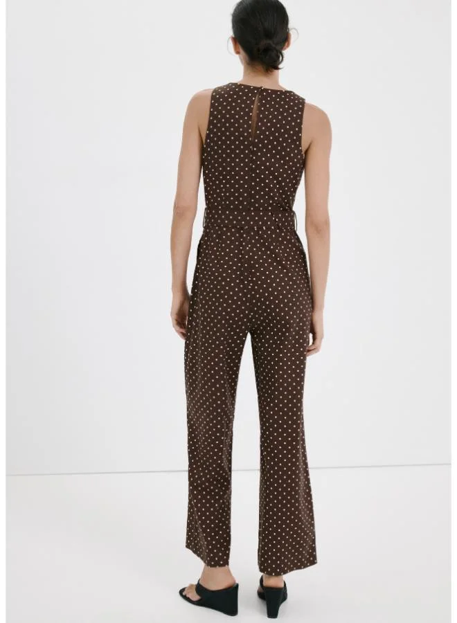 جمبسوت كتان مع حزام منقط