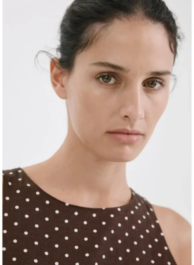 Chocolate Polka-Dot Jumpsuit with Belt – image 4