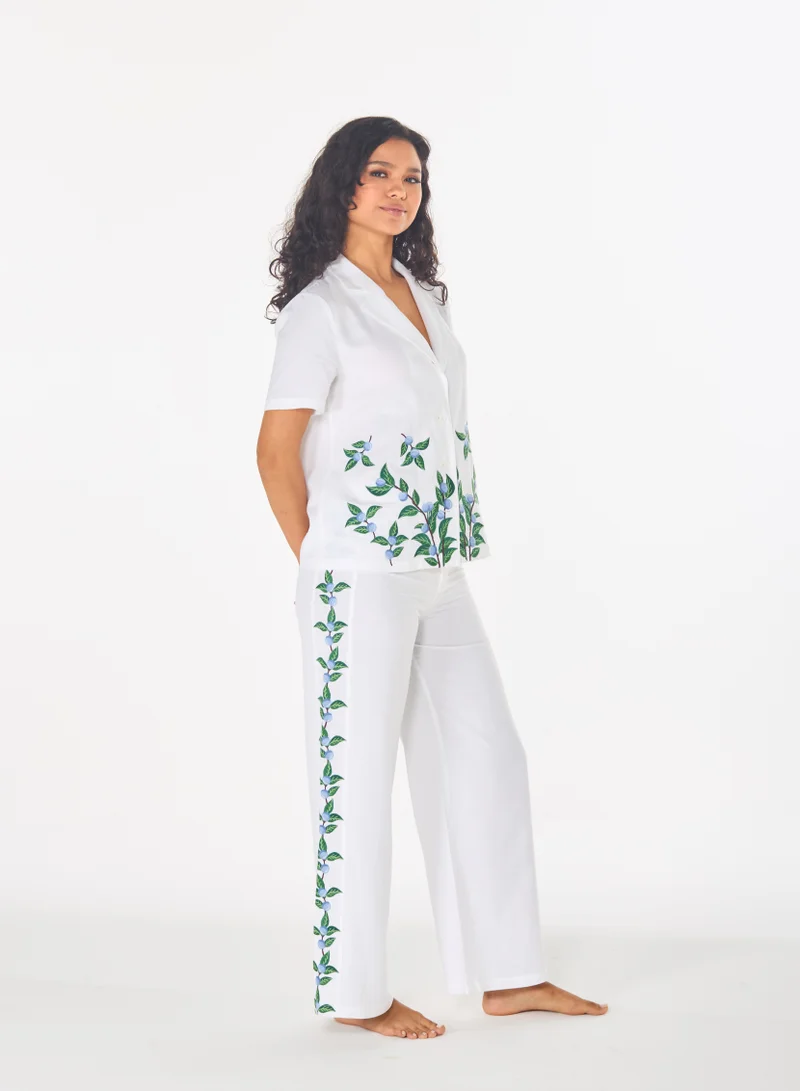 Wide-Leg Ankle Trousers