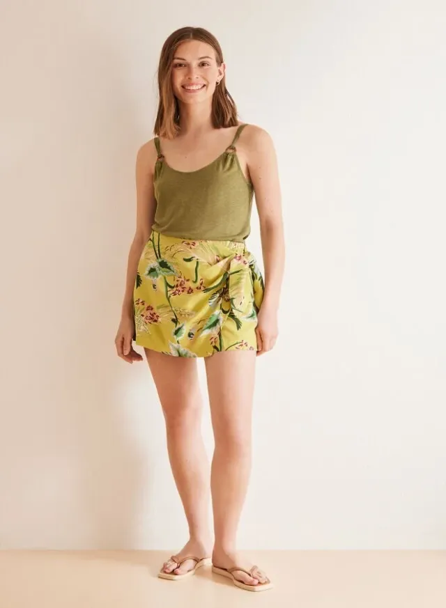 Linen Vest Top Khaki – image 5