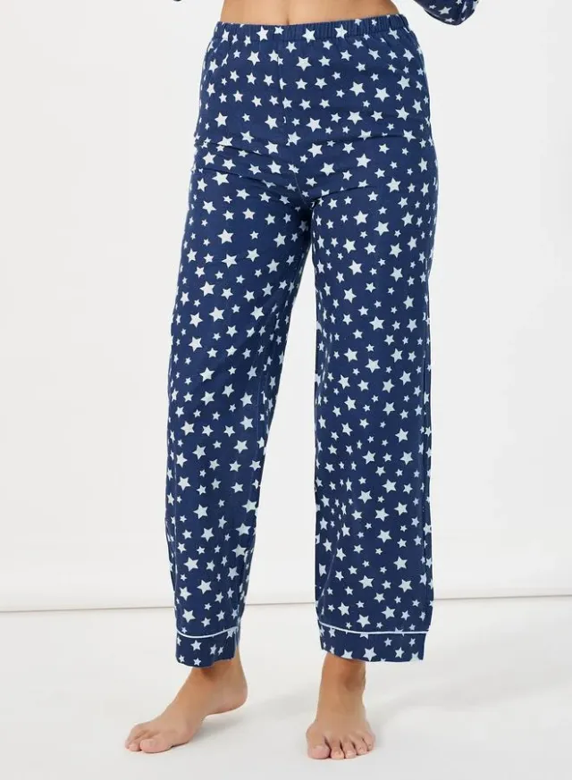 Cotton Linen Star Print Shirt Pyjama Set – image 5